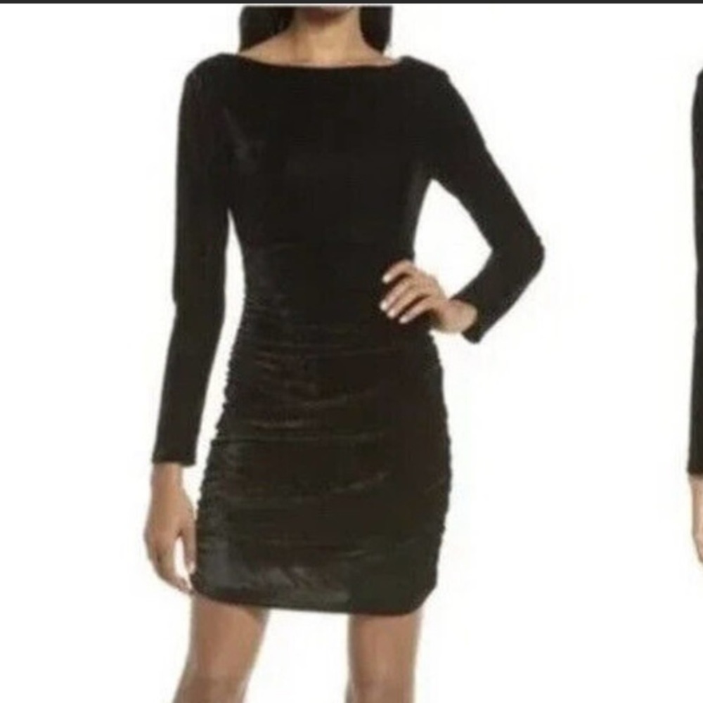 Lulu’s Black Velvet Long Sleeve Dress